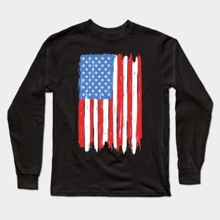 American Flag Graphic Long Sleeve T-Shirt
